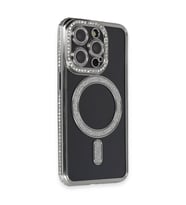 Iphone 14 Pro Max Kılıf Joke Simli Magneticsafe Kılıf - Gri