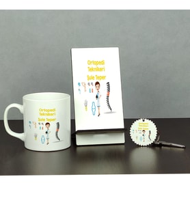 Ortopedi Teknikeri Üçlü Set (Kupa + Telefon Standı + Anahtarlık)