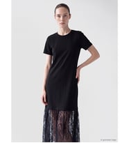 LCW Comfort Siyah Bisiklet Yaka Dantelli Elbise