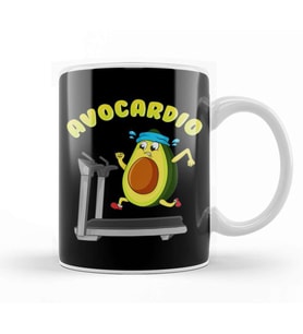 Cute & Funny Avo Cardio Avocado Cardio Gym Pun Kupa Bardak Porselen