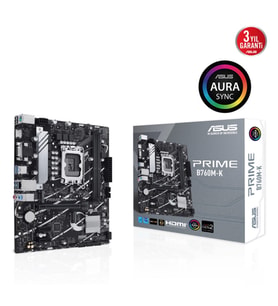 Asus Prıme B760m-k, 2xddr5, 2x M.2, D-sub, Hdmı, 12-13.14.nesil, Lga1700 Soket, Anakart