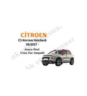Citroen C3 Aircross Hatcback 09/2017 Uzun Far Ampulü h7