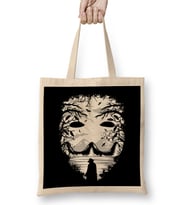 Guy Fawkes Mask Collage Bez Çanta Uzun Saplı