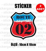 02 adıyaman memleket rota gidiş etiket sticker çıkartma - 2 adet - motosiklet araba otomobil kamyon kamyonet cam uyumlu