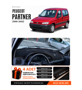 PEUGEOT PARTNER (1996-2002) Uyumlu Torpido Örtüsü Torpido Kılıfı - Siyah