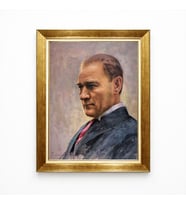 Tablore Mustafa Kemal Atatürk Klasik Portre Tablo - Altın Varaklı Çerçeveli Yağlı Boya Görünüm