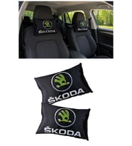Skoda Araç Uyumlu Dijital Baskılı Seyahat Boyun Yastığı - Şık Tasarım