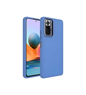 Xiaomi Redmi Note 10 Uyumlu Kılıf Metal Çerçeve ve Buton Tasarımlı Silikon Zore Luna Kapak