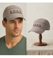 BK Gift Kişiye Özel İsim Nakışlı Unisex Tenis Şapkası Krem Mikro Kumaş Ayarlanabilir Metal Tokalı