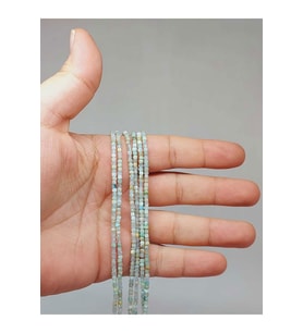 Bileklik Boy Amazonit Taşı Küp Şekilli Dizi 2mm (51126) Yarım Dizi (17CM UZUNLUĞUNDADIR)