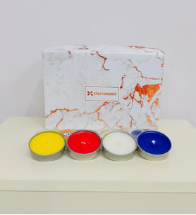 4 Lü Maxi Boy Kokulu El Yapımı Tealight Mum