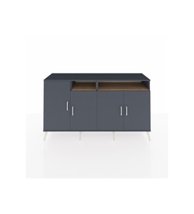 Kronos Konsol 6 Raflı 4 Kapaklı 176x59x99 Antrasit-Antrasit/Çam