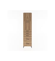 Hyperion Dolap 3 Raflı 5 Çekmeceli 2 Kapaklı 60x44x243 Çam-Çam