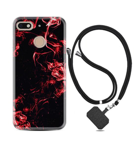 General Mobile GM8 Go GM9 GM20 Pro Plus Kılıf Boyun Askılı Silikon Red Smoke 1745