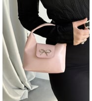 Fiyonk Detay Mini El ve Omuz Çantası (Pembe)