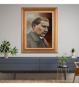 Altın Varaklı Paspartulu Çerçeveli Tablo rv1534