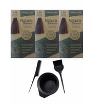 NATURA BALANCE SAÇ BOYASI 4.66 YOĞUN KIZIL 3 ADET+SAÇ BOYAMA SETİ