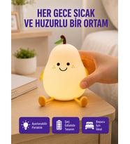 USB Şarjlı Armut Gece Lambası Dokunmatik Renk li