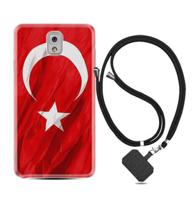 Samsung Note 3 4 5 8 9 20 Ultra 10 Lite Kılıf Boyun Askılı Silikon Şanlı Türk Bayrağı 4 1401