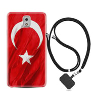 Samsung Note 3 4 5 8 9 20 Ultra 10 Lite Kılıf Boyun Askılı Silikon Şanlı Türk Bayrağı 4 1401