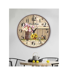 bilge Tasarım retro Duvar Saati 35 x 35CM (Çok Renkli)