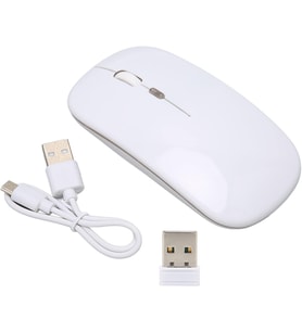 Şarjlı Mouse İkisi Birarada Bluetooth V5.1 & Wireless 2,4ghz Sessiz Kablosuz Mouse Beyaz
