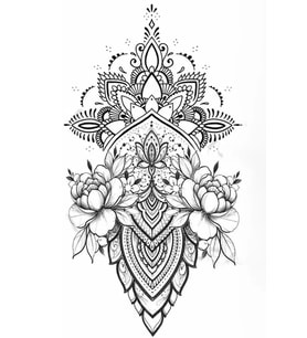 Caş Dekorasyon Çiçek Figürlü Geçici Dövme Tattoo