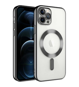 Vendas iPhone 13 Pro Max Uyumlu (13 Pro Max) Demre Serisi Kamera Korumalı Magsafe Wireless Şarj Özellikli Elektroplated Kılıf (Siyah)