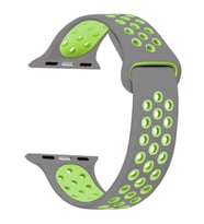 Microsonic Apple Watch Series 7 41mm Rainbow Sport Band Kordon Gri Yeşil