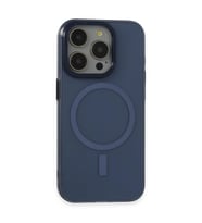 Apple İphone 15 Pro Kılıf Anka Pc Magneticsafe Sert Metal Kapak - Lacivert