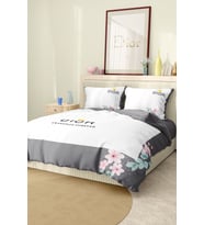 Marcalanya Çift Kişilik Nevresim Takımı Pamuklu Saten Kumaş 6 Parça 3D Dijital Baskı Duvet Cover Set Model.