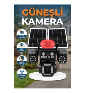 SNR22 4 Kameralı Çift Solar Panelli WiFi Güvenlik Kamerası PTZ IP66