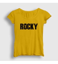 Presmono Kadın Sarı Logo Film Rocky T-Shirt 249978tt (Sarı)
