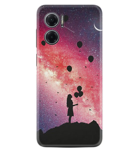 Xiaomi Redmi Note 11E Kılıf Resimli Desenli Baskılı Silikon Flowers Cat 2 1349