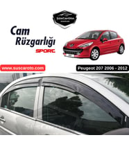 Peugeot 207 2006-2012 Uyumlu Mugen Cam Rüzgarlığı Seti Piano Black 4'lü İthal