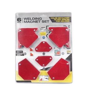 Valkyrie Mıknatıslı Manyetik Gönye Kaynak Tutucu 6'lı Set (Kırmızı)