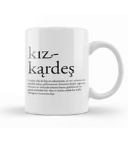 Kız Kardeş Yazılı kupa Bardak Porselen