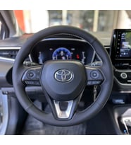 Toyota Corolla 2020-2024 Araca Özel Direksiyon Kılıfı (NAPA DERİ GRİ İP) (Siyah)