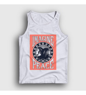 Presmono Unisex Beyaz Peace Beatles John Lennon Atlet 34972tt