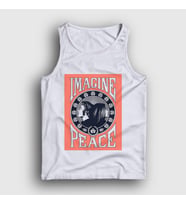 Presmono Unisex Beyaz Peace Beatles John Lennon Atlet 34972tt