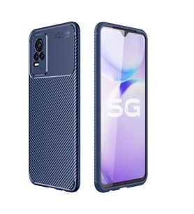 Vivo V21E Kılıf Esnek Soft Karbon Tasarım Legion Serisi (Lacivert)