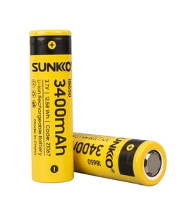 Sunkko 3.7 Volt 3400 Mah 18650 Şarj Edilebilir Pil 1 Adet Lityum İon Şarjlı Pil 18x65mm