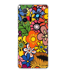 PrintiFy Xiaomi Mi 11T Pro ile Uyumlu 1mm Slim Fit Retro Colors 2 Baskılı Şeffaf  Kılıf