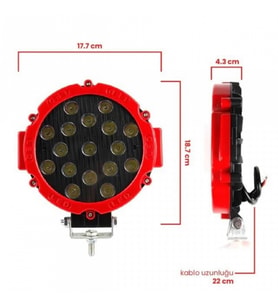 Off Road Led Projektör Spot Delici Cree 17Led 51W 6500K 1 ADET araba LED çubuk Worklight 51W Offroad çalışma ışığı  12V 24V sis lambası off road 4x4 kamyon tekne  SUV ATV 4 için LED traktör spot SİS