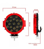 Off Road Led Projektör Spot Delici Cree 17Led 51W 6500K 1 ADET araba LED çubuk Worklight 51W Offroad çalışma ışığı  12V 24V sis lambası off road 4x4 kamyon tekne  SUV ATV 4 için LED traktör spot SİS