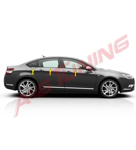 Citroen C5 Krom Cam Çıtası Tk 2008 Üzeri 6 Prç Paslanmaz Çelik