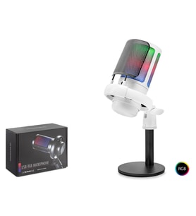 Profesyonel Mikser Kontrollü Gaming Rgb Mikrofon 24 Bit Çinko Alaşım Gövde Type-C - Beyaz ME6SW