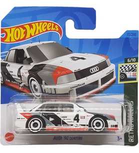 Hot Wheels - Audi ´90 Quattro - Retro Racers 6/10 - Hkg35 - Short Card - Good Year - Beyaz - Mattel  (Çok Renkli)