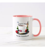 İngilizce Öğretmeni Pembe Kupa Bardak (3. Tasarım)