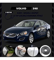 Volvo S40 Oto Araç Kapı Koruma Fitili 5metre Parlak Siyah Renk